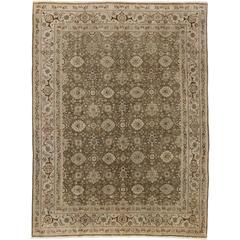 Antique Persian Tabriz Rug with Traditional Style in Warm Earth Tone Colors 8