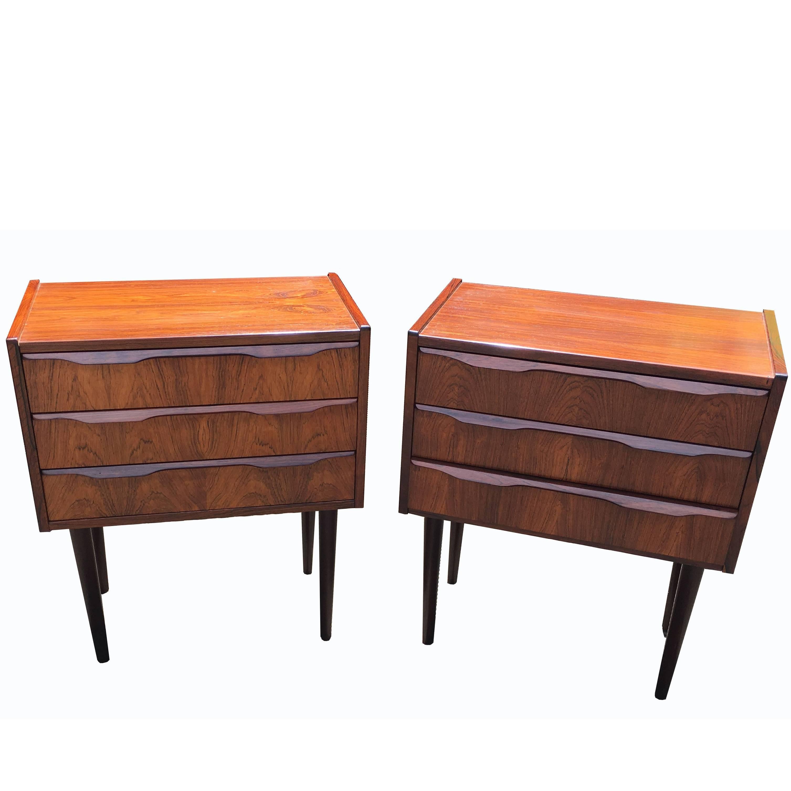Pair of Danish Rosewood Bedside Tables
