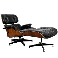 Mid-Century Modern Eames for Herman Miller Rosewood Lounge Chair & Ottoman 1960s