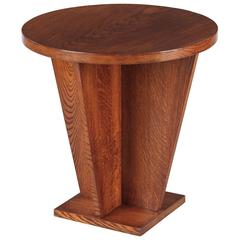 French Art Deco Oak Side Table, 1930s 3
