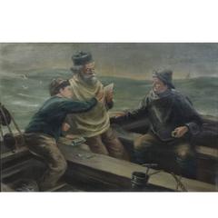 Framed Oil Painting on Canvas by J. Denys 2