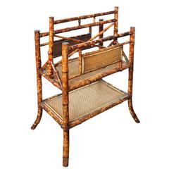 Late 19th Century Tortoise Shell Bamboo Magazine Rack