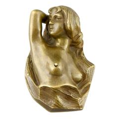 Art Nouveau Vienna bronze erotic table bell in the shape of a  nude 1900
