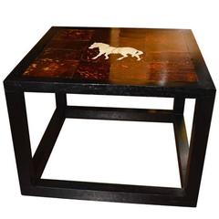 Vintage Occasional Table with Faux Tortoise and Bone Top, American, circa 1960