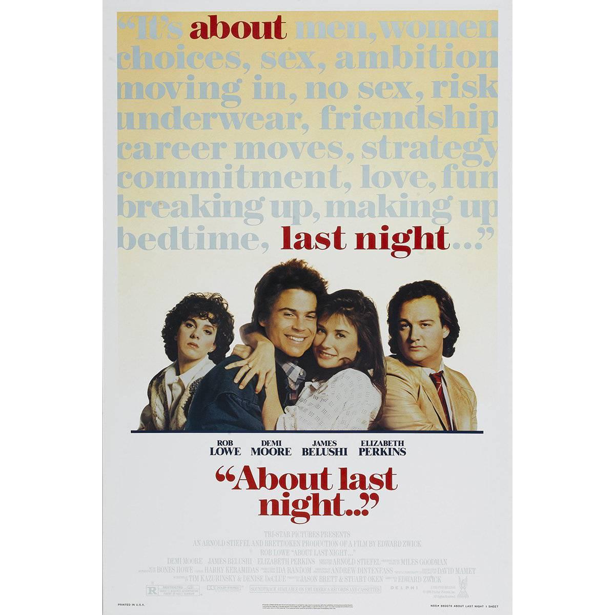 "About Last Night" Film Poster, 1986 For Sale