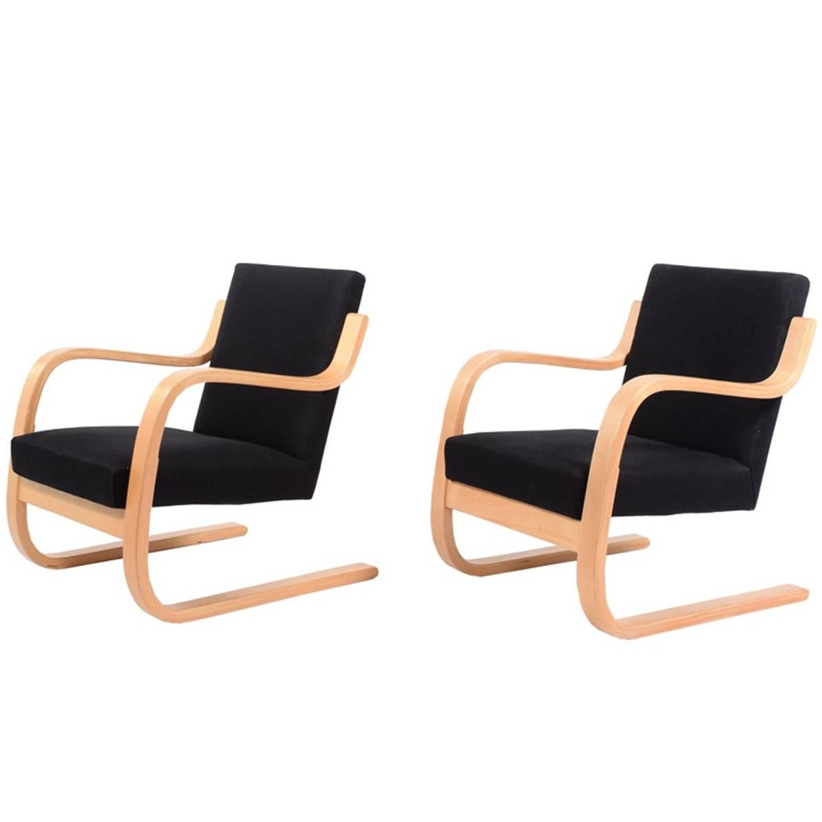 Pair of Alvar Aalto Cantilevered Armchairs for Artek