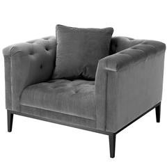 Grand Office Armchair Upholstered in Granite Grey Fabric 6