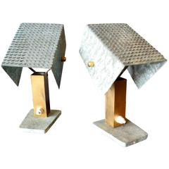 Pair of Petite Italian Brass and Copper Table Lamps 7