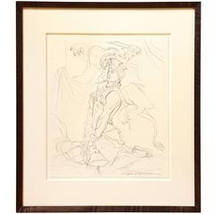 Signed Study by Fashion Illustrator Antonio Lopez