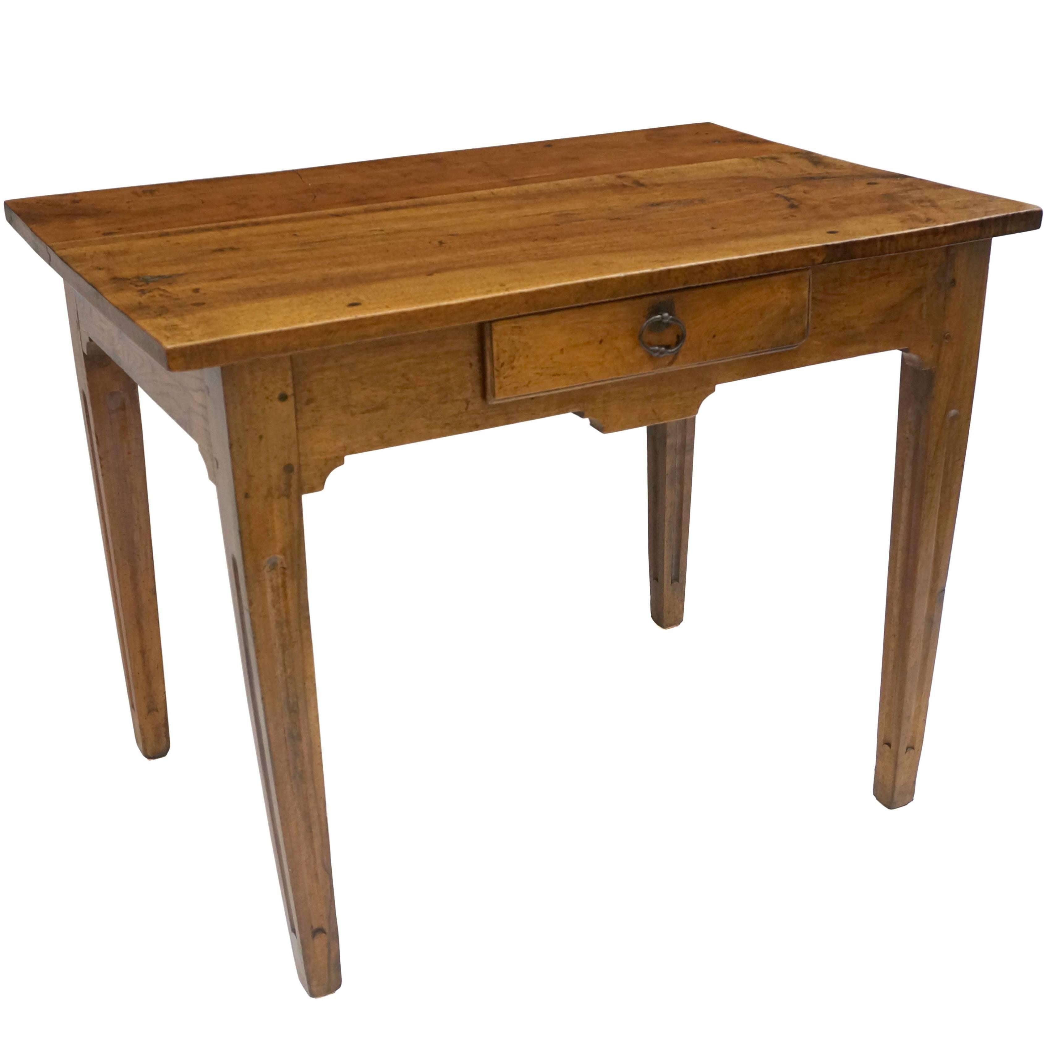 Early 19th Century, French Walnut Table with Single Drawer