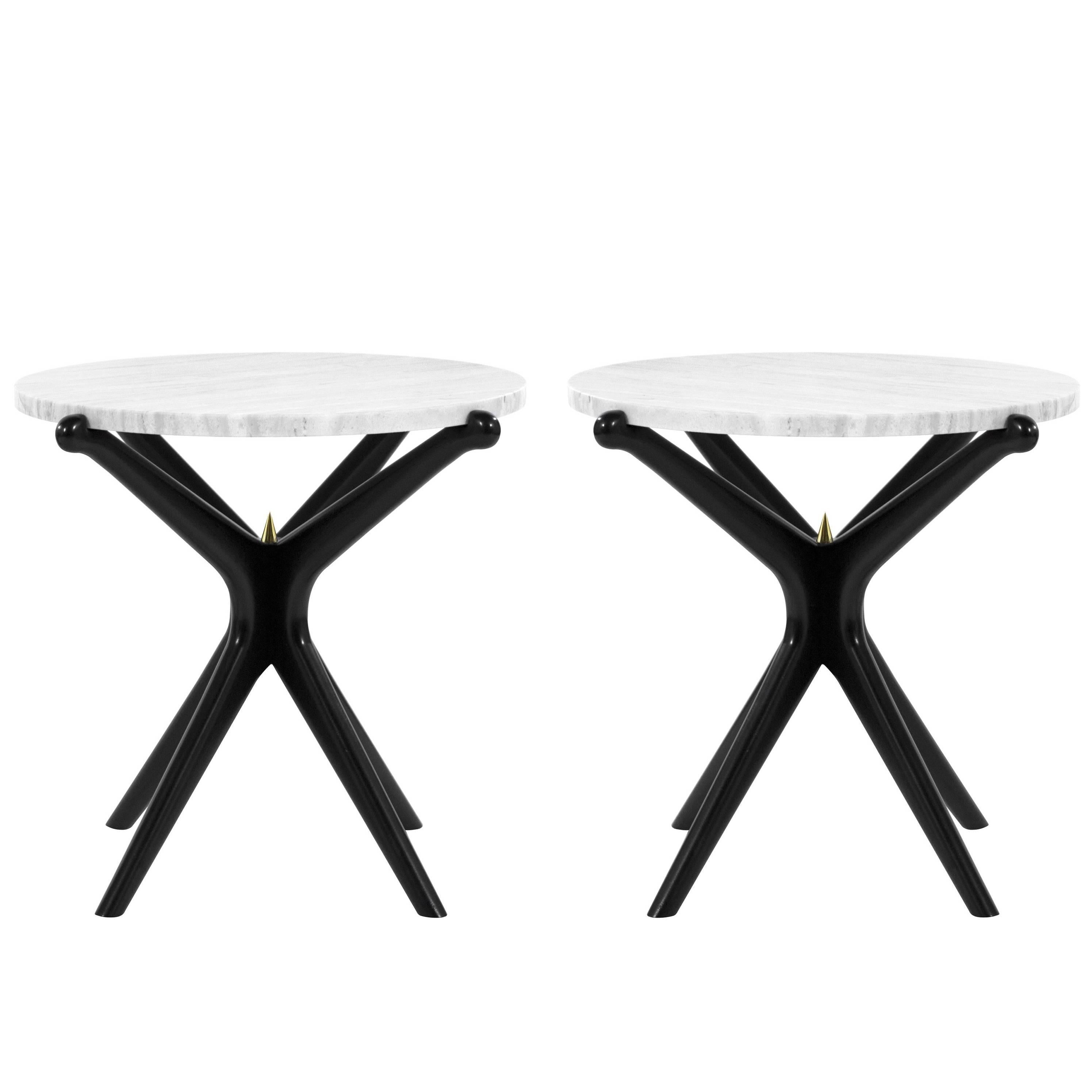 Ebonized Gazelle Side Tables