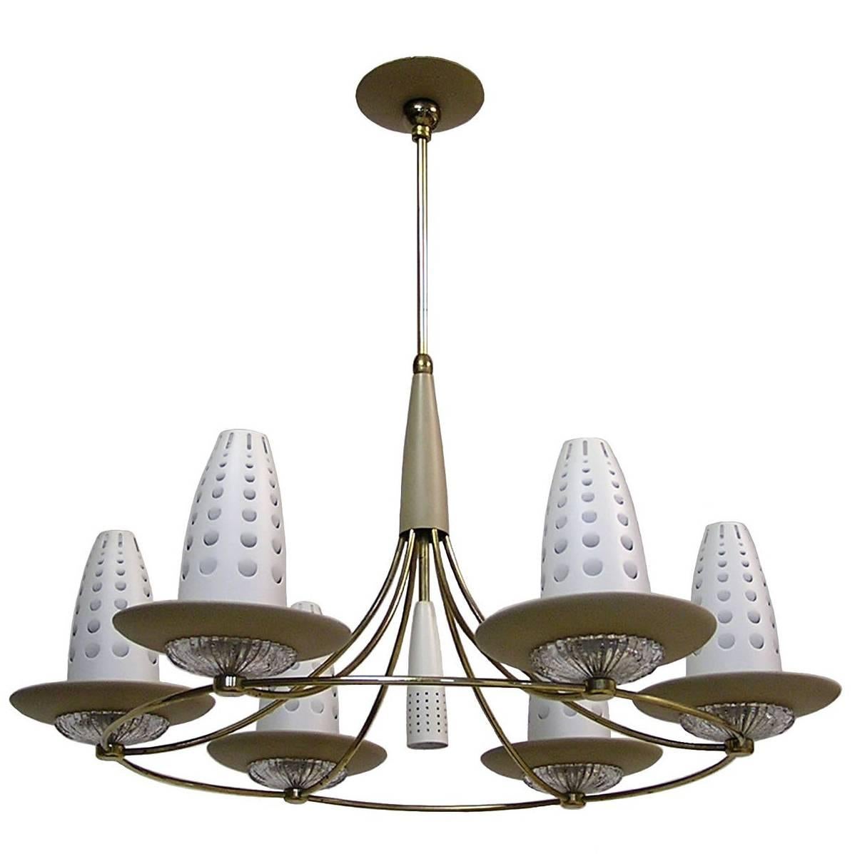 1950s Lightolier Chandelier by Gerald Thurston For Sale