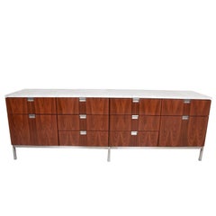 Florence Knoll Rosewood and Marble-Top Credenza, Mid-Century Modern