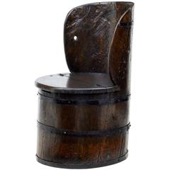 Late 19th Century Oak Barrel Chair