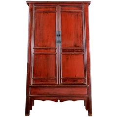 Monumental 19th Century Chinese Red Lacquer Cupboard 3