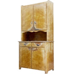 1930s Swedish Pine Distressed Painted Kitchen Cupboard