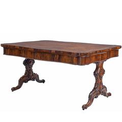 Large 19th Century William iv Rosewood Library Table Attributed to Gillows