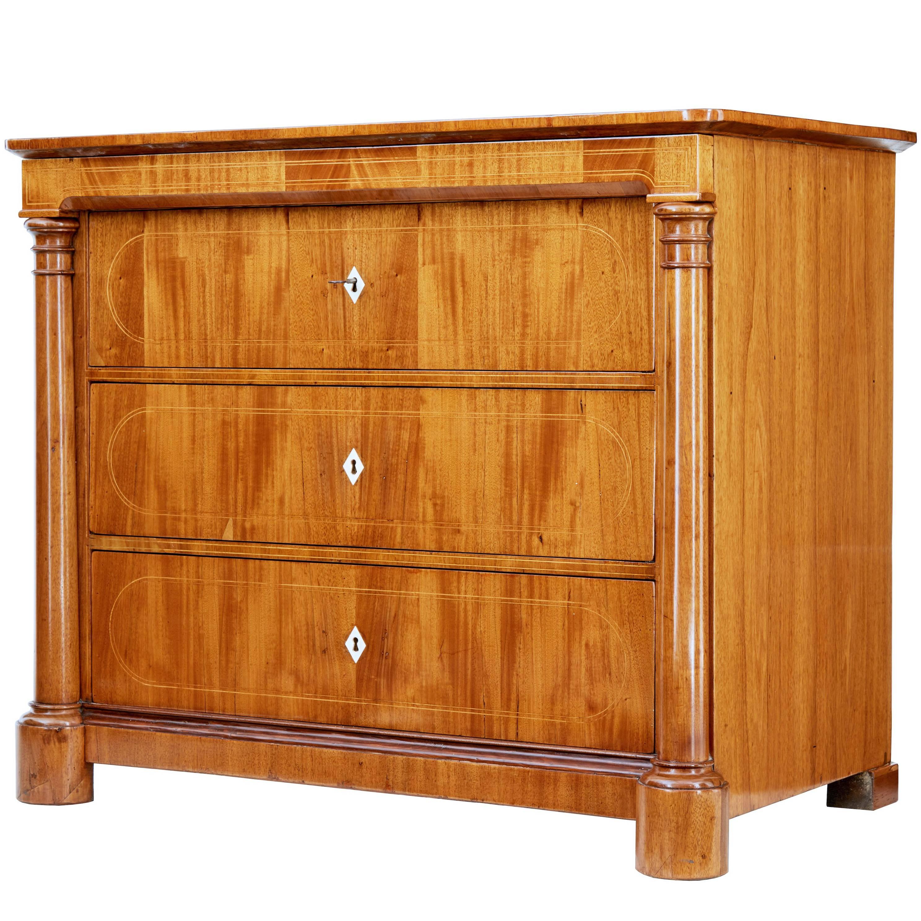 Early 19th Century, Danish Walnut Commode Chest of Drawers