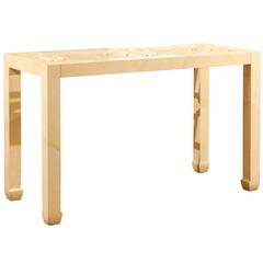 Hollywood Regency Ivory Lacquer Table Base by Henredon 5