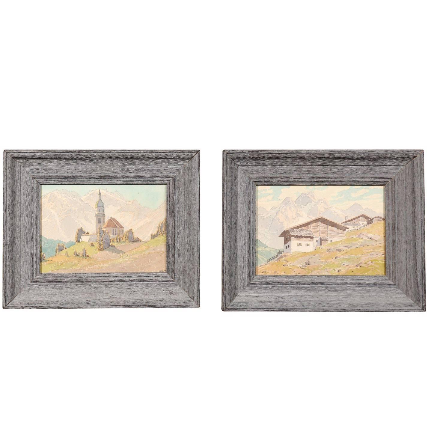 Pair of Continental Mountainscapes