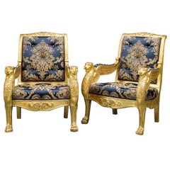 French Giltwood Armchairs