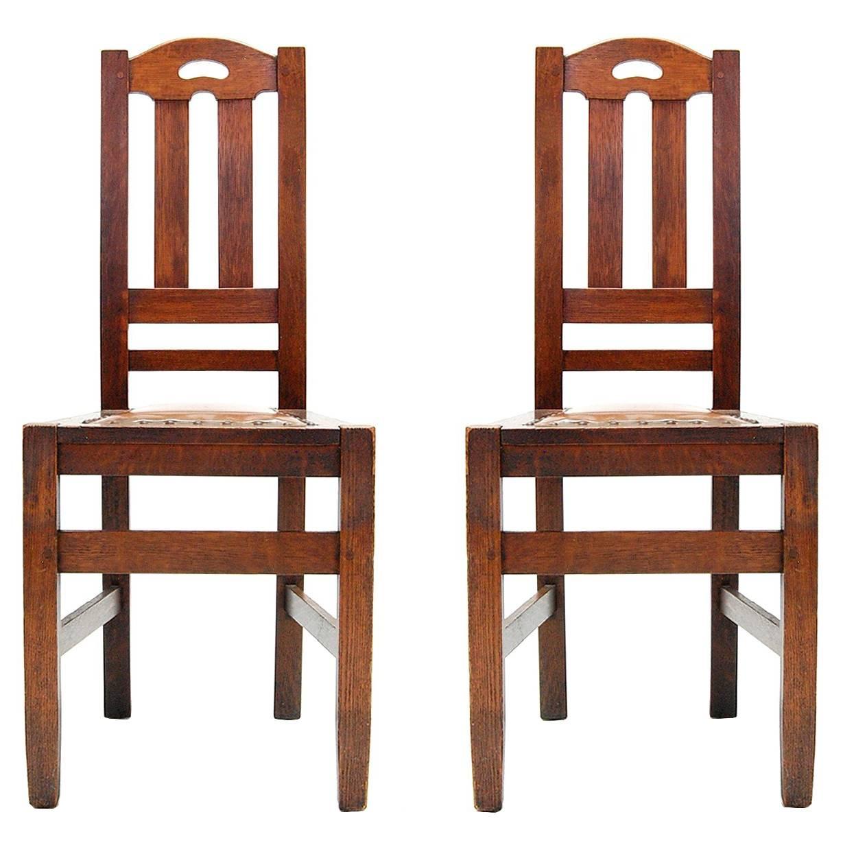 Pair of Stickley Brothers Arts and Crafts Chairs