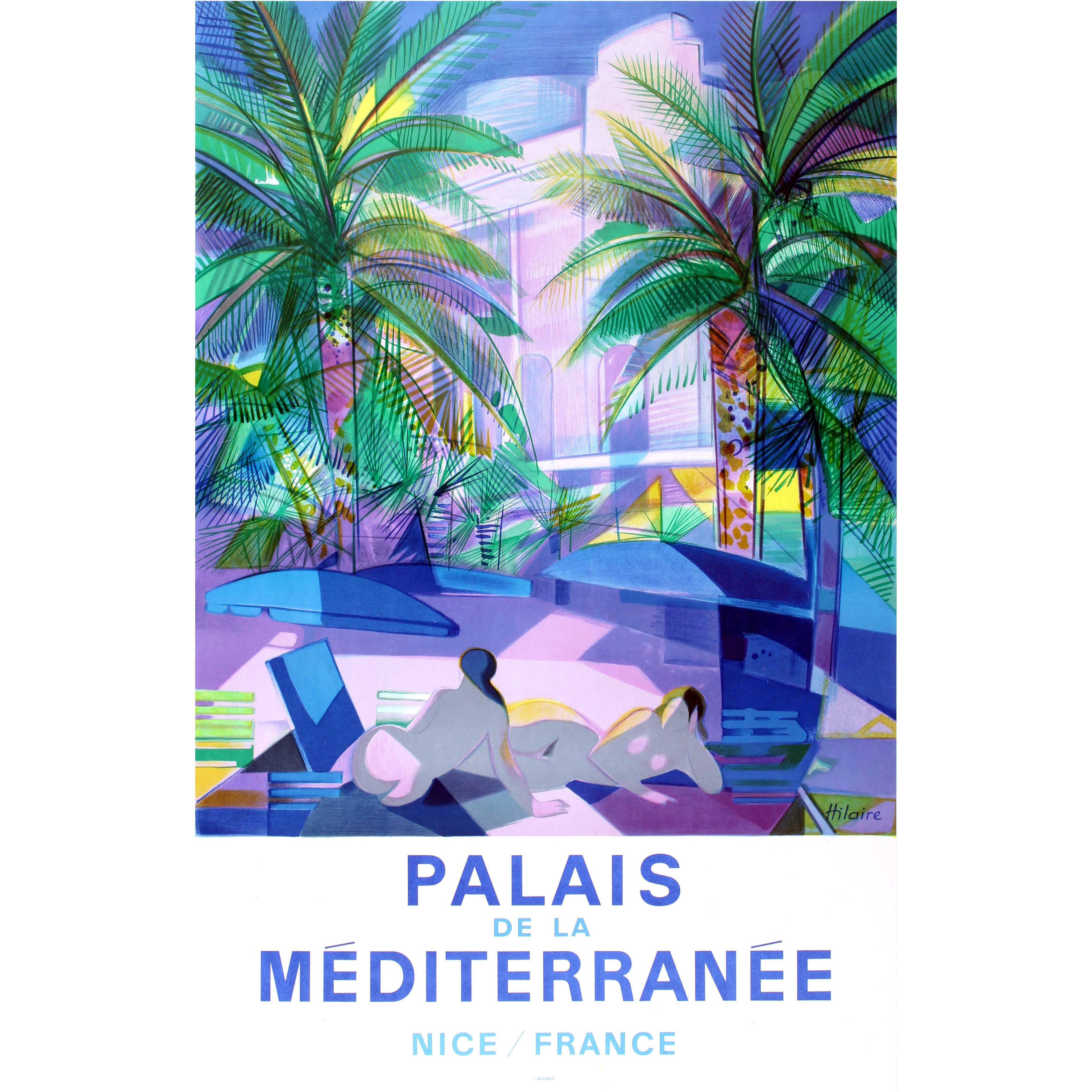Original Vintage Advertising Poster For Palais de la Mediterranee Nice / France