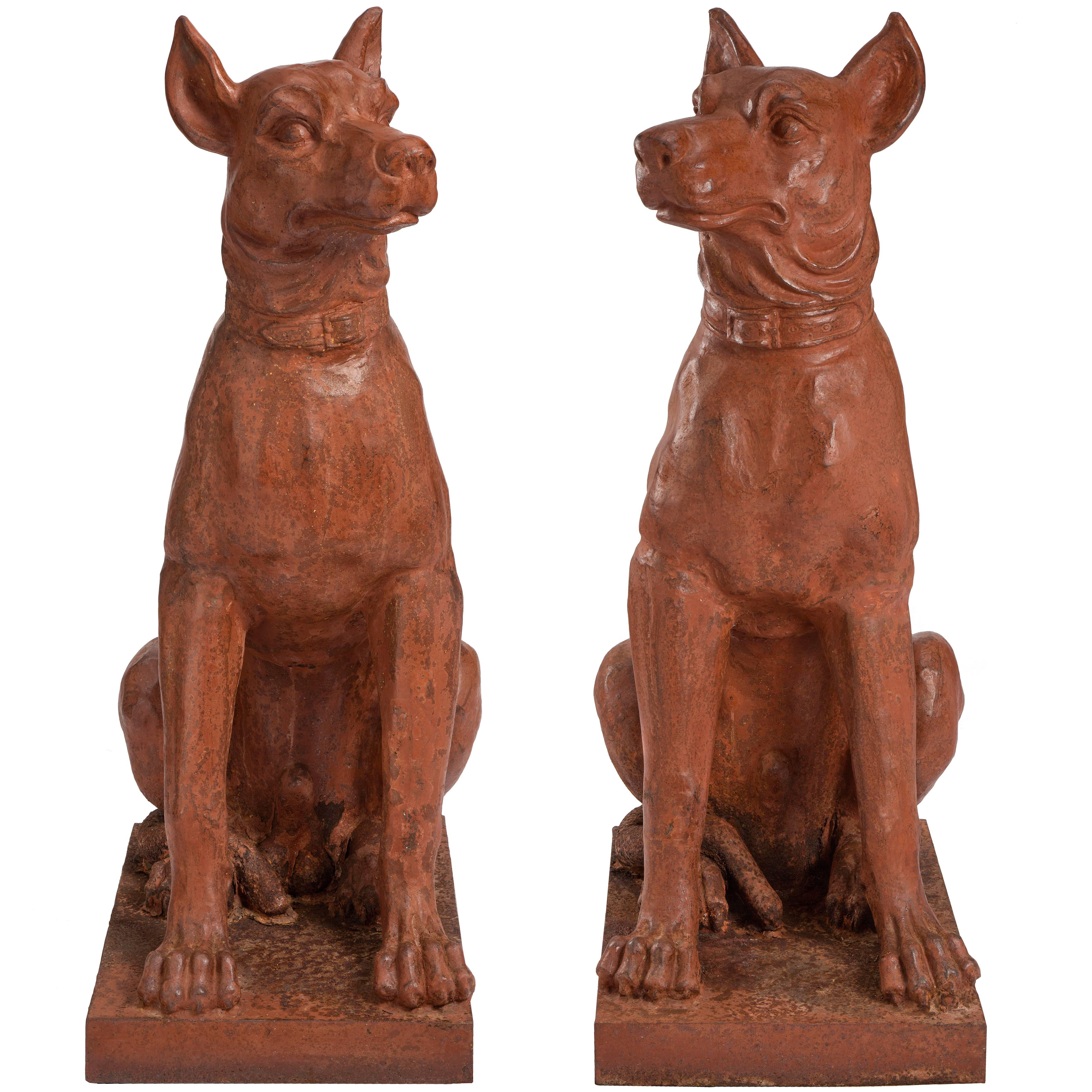 A Pair Of Large Scale French Mid 19th Century Cast Iron Statues For Sale at 1stdibs