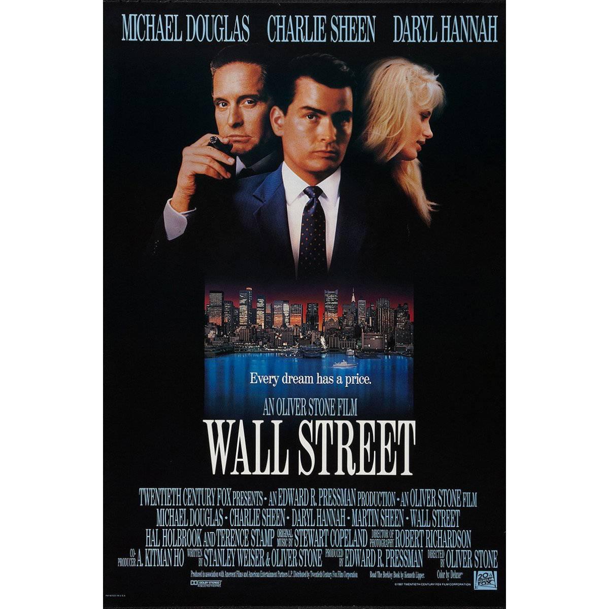 "Wall Street" Film Poster, 1987 For Sale