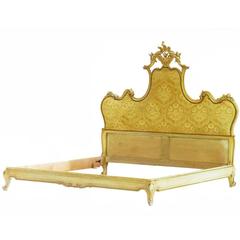 Antique Italian Bed to Recover or Headboard Louis Revival UK Super King Carved Venetian