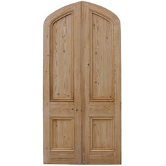 Pair of Victorian Arched Pine Double Doors