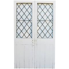Pair of 1920s, French Pine Exterior Doors