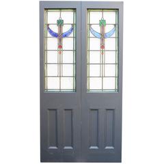 Pair of Painted Pine French Doors, circa 1910 10