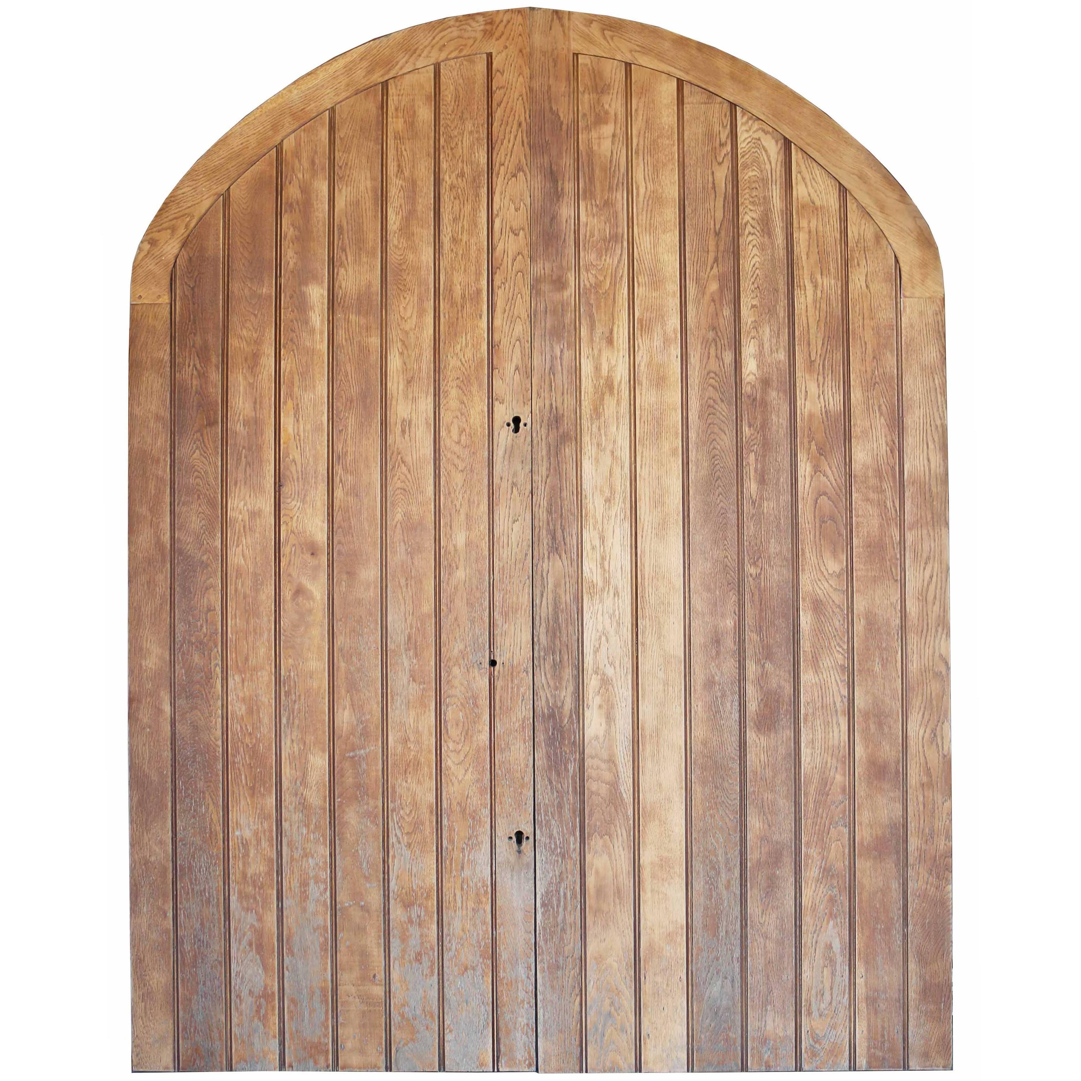 Pair of 20th Century Arched Oak Double Doors