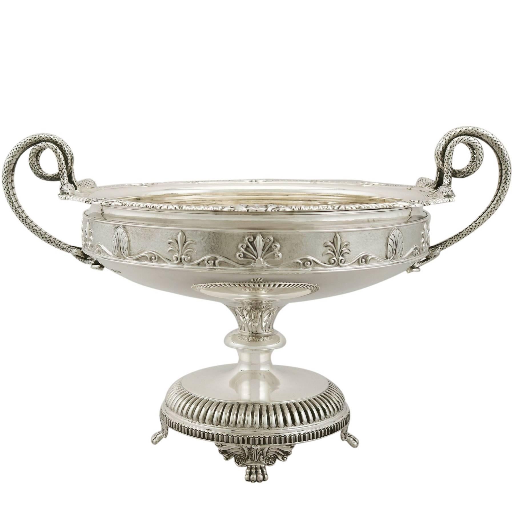 1920s Antique Sterling Silver Presentation Bowl by James Dixon & Sons