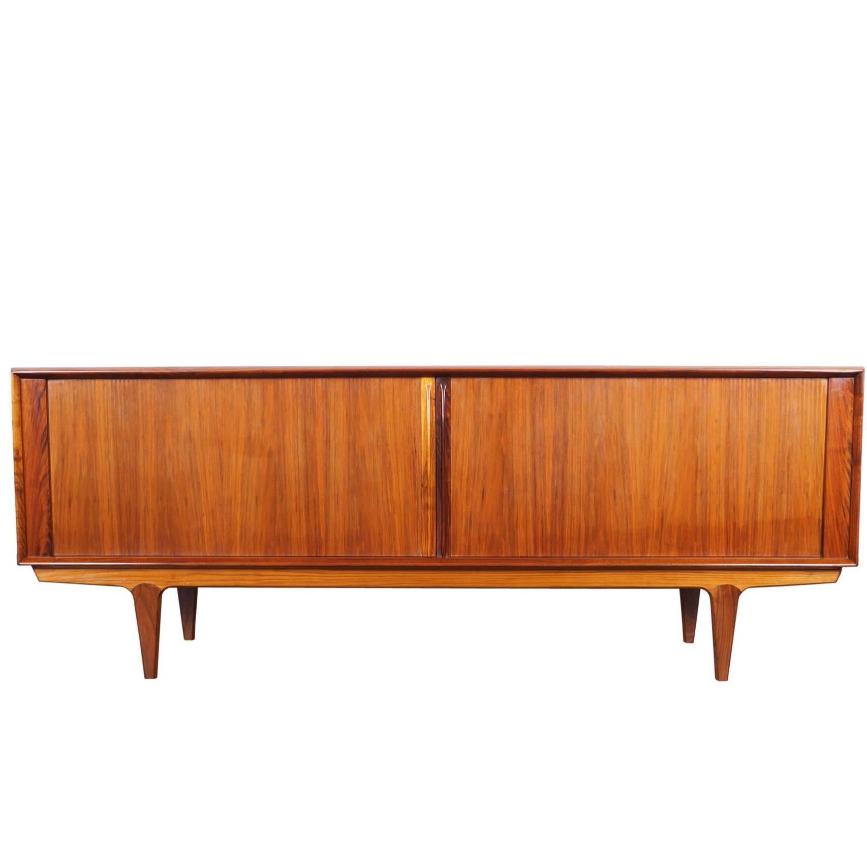 Danish Modern Tambour Door Credenza By Bernhard Pedersen And Son Danish Modern Tambour Door Credenza By Bernhard Pedersen And Son