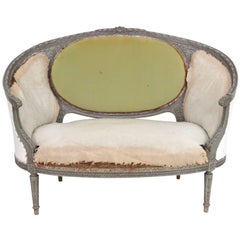 Antique Distressed Painted Louis XVI Style Sofa