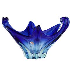 20th Century Murano Italian Blue Glass Venetian Table Centerpiece