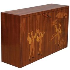 Nice and Small Cabinetmakers Hanging Bar Cabinet 3