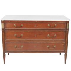 Jansen Style Marble Top Three-Drawer Commode 7