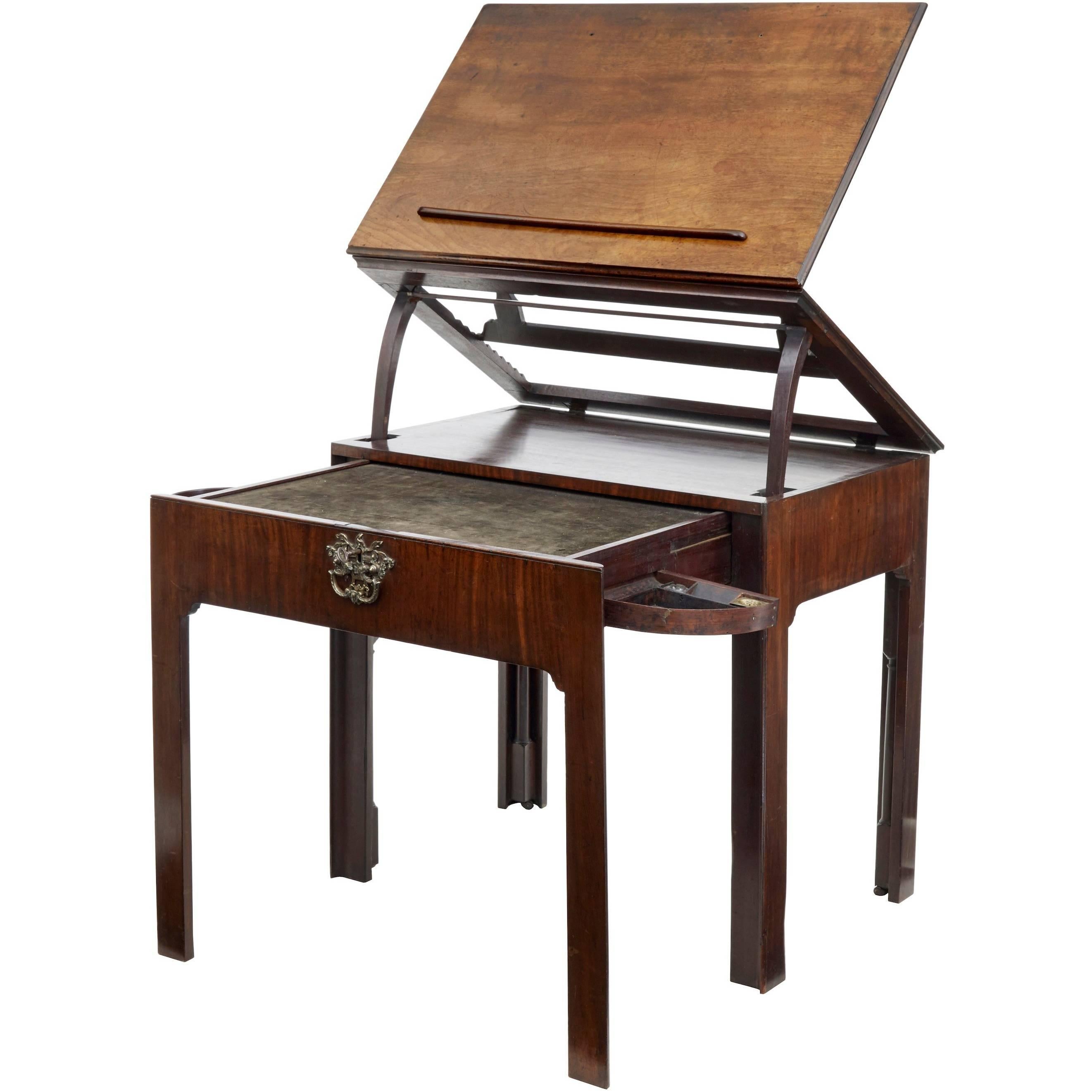 Fine Quality Georgian Mahogany Metamorphic Architects Desk
