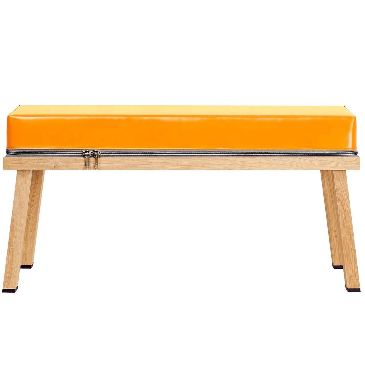 Visser and Meijwaard Truecolors Bench in Orange PVC Cloth with Zipper For Sale