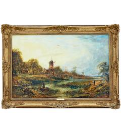 19th Century Landscape Oil on Canvas by Joseph Paul