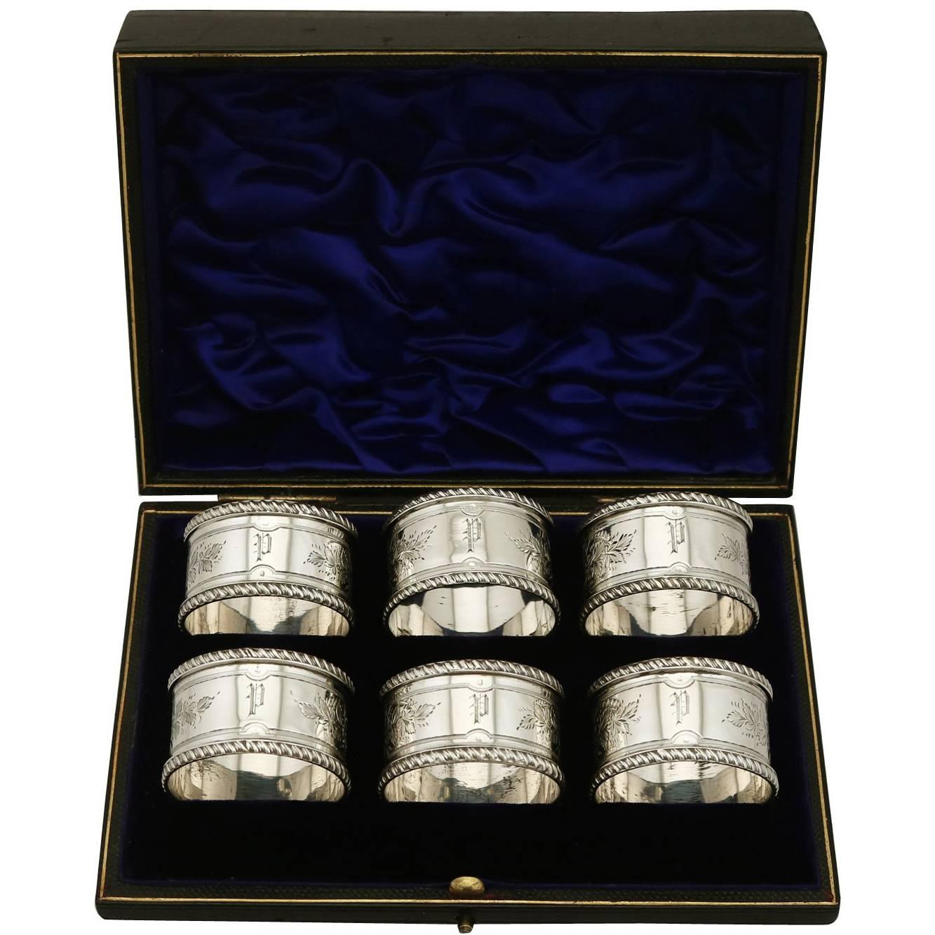 1900s Antique Edwardian Sterling Silver Numbered Napkin Rings