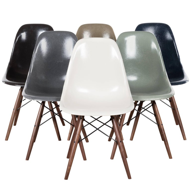 Set Of Six Eames Dsw Herman Miller Usa Dining Chairs At 1stdibs