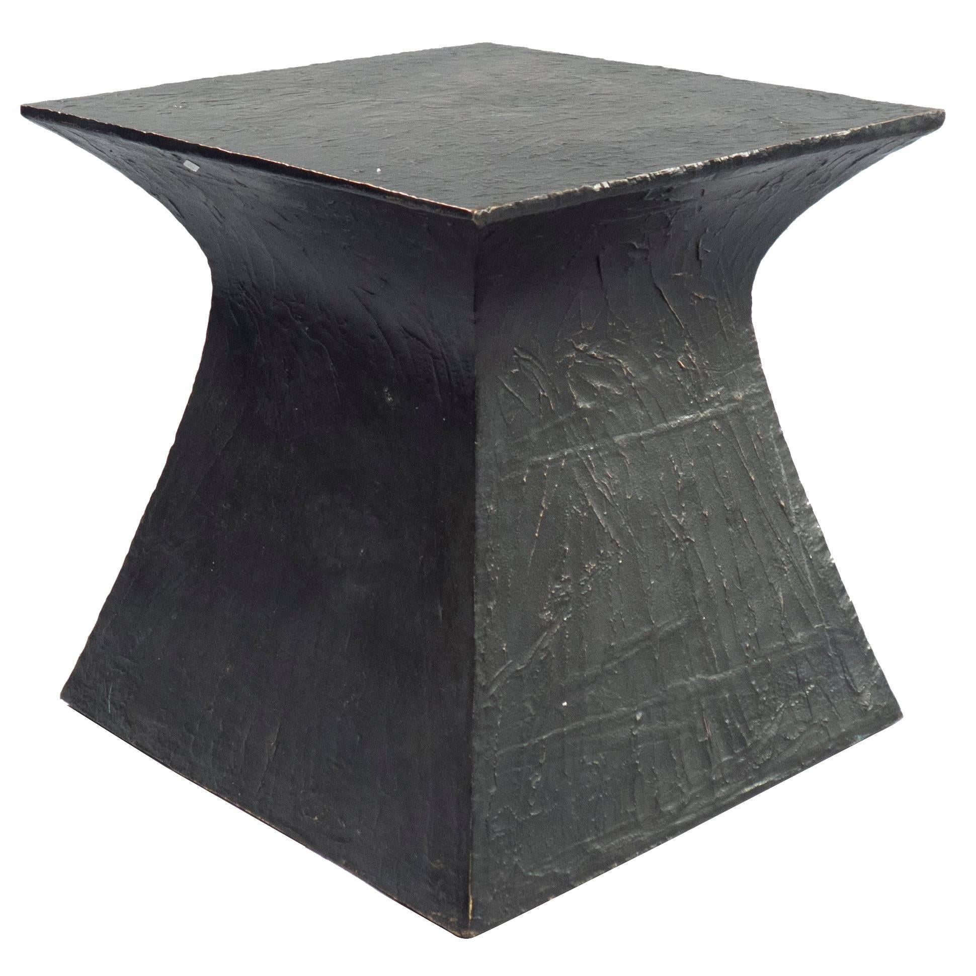 Single Patinated Steel Side Table, France, 2017