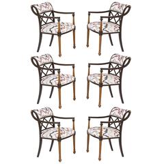 Set of Six Regency Style Armchairs by Interior Crafts, Chicago 8