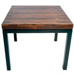Rosewood and Black Lacquer Side Table by Milo Baughman for Thayer Coggin
