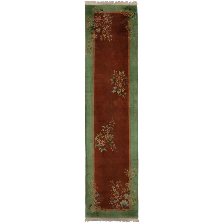 Early 20th Century Antique Chinese Art Deco Carpet Runner at 1stDibs