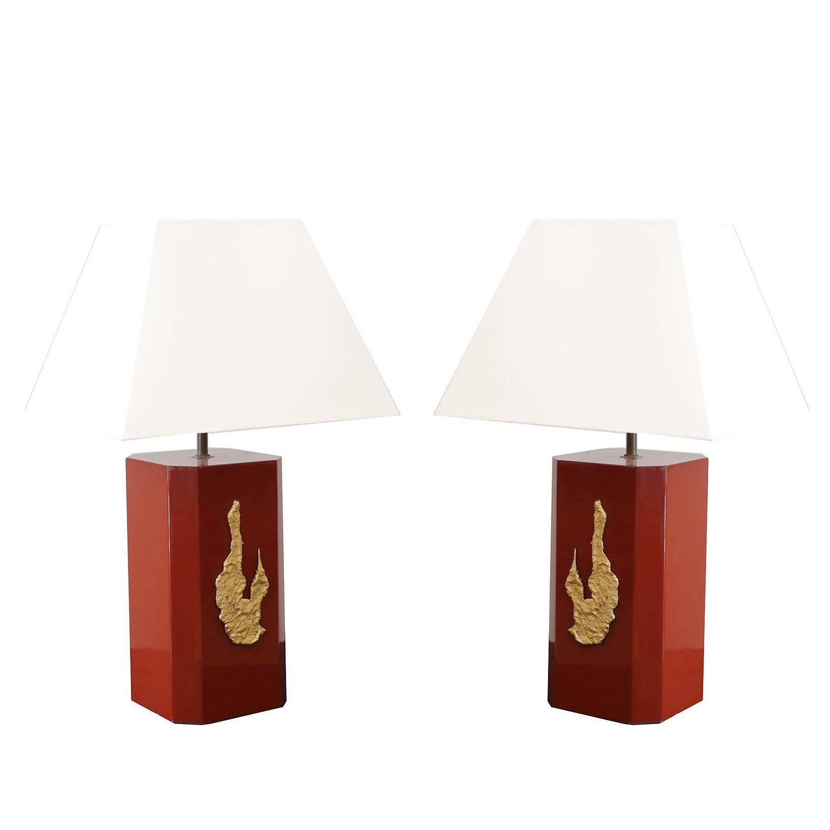 Pair of Modernist Table Lamps, circa 1950s For Sale